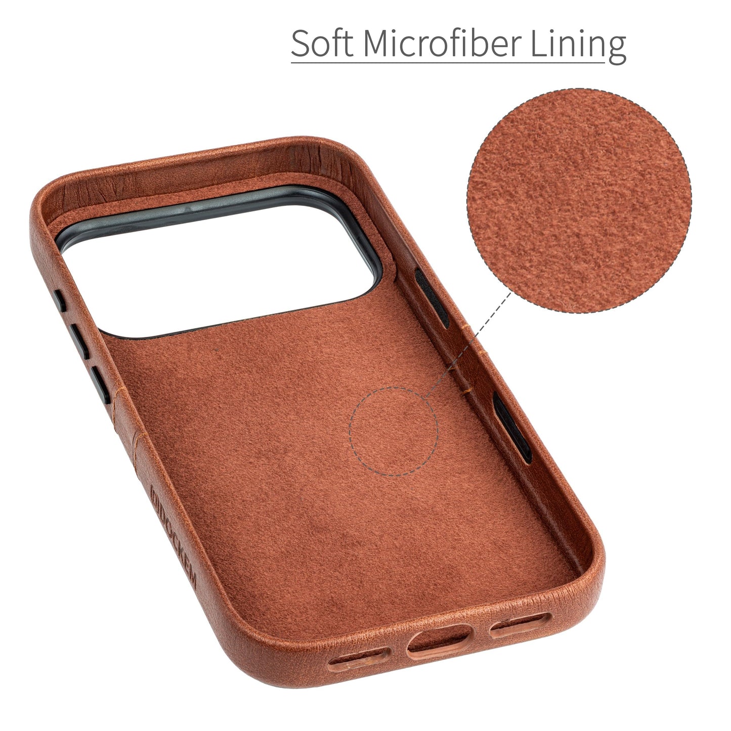 Dockem Card Case for iPhone 17 Pro with Magnetic Mounting Plate, Camera Control Button, Wallet with 2 Holder Slots: M2 Exec Premium Synthetic Leather (Brown)