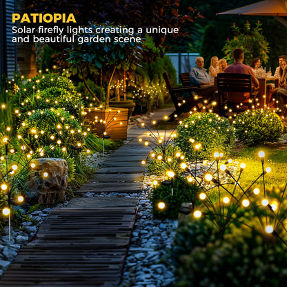 PATIOPIA Solar Garden Lights, 80 LED Firefly Garden Lights Solar Outdoor, Solar Lights for Outside Sway by Wind,Outdoor Solar Lights Waterproof for Yard Patio Pathway Decoration (8 Pack)