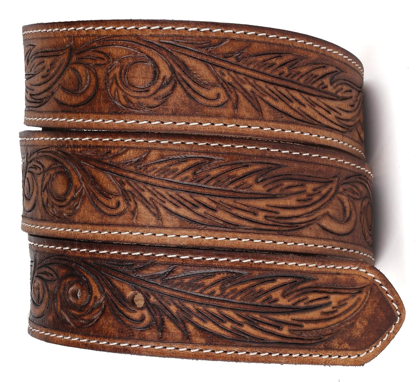 F&L CLASSIC Western Belt without buckle for men – Full Grain Leather Cowboy Belts for jeans - One Piece Leather strap belt, USA,2022-06, size 32