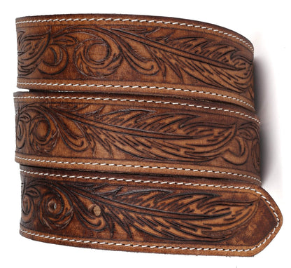 F&L CLASSIC Western Belt without buckle for men – Full Grain Leather Cowboy Belts for jeans - One Piece Leather strap belt, USA,2022-06, size 32