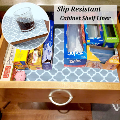 Shelf Liners for Kitchen Cabinets 12 Inch Wide X 20 Ft Non Adhesive Cabinet Drawer Liners Non Slip Waterproof Refrigerator kiners Strong Grip Pantry Shelves Bathroom Drawer Mat Cupboard Closet Liner