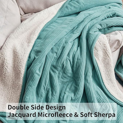 Heated Blanket Throw 50"x60", ETL & FCC Certified Electric Blanket with 3-Hour Timer Auto-Off & 5 Heating Levels, Overheat Protection, Machine Washable - Lake Green