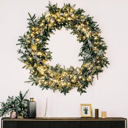 Fovths 24 Pieces Metal Christmas Wire Wreath Frame 24 Inch Green Wreath Ring with Floral Wire Form Front Door Garland Frame for Christmas Wedding Home DIY Crafts Supplies