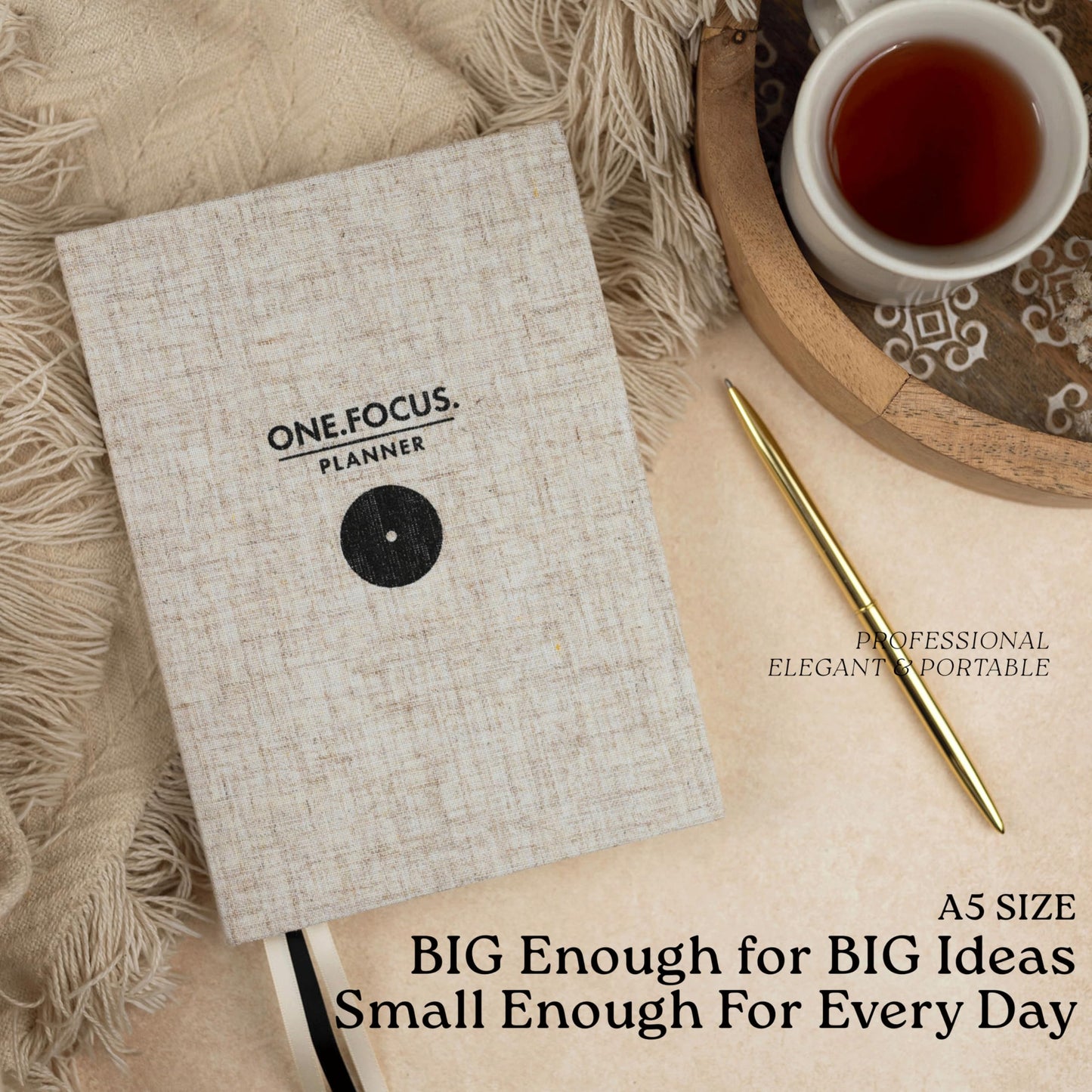 Daily Focus Planner: 90-Day Undated Goal Journal, Vision Mapping, Prioritize To-Do Lists, Wellness, Monthly, Weekly, Daily Goal Setting, Gratitude, Habit Tracking, Gift for Men and Women with ADHD, Neurodivergent Adults, 2026 Productivity, A5, Linen