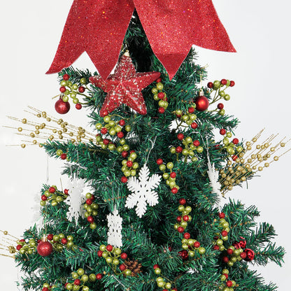 Fangoo 20 Pack 7 Inch Artificial Green Red Berry Picks for Christmas Tree Burgundy Green Red Berries Stems Holly Berry Branches Ornaments Wreath Crafts Wedding Holiday Season Winter Home Decor