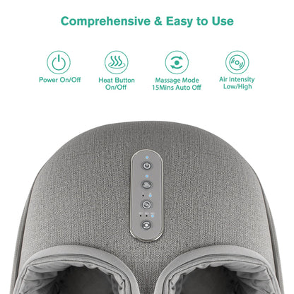 Medcursor Foot Massager Machine with Heat, Shiatsu Deep Kneading, Delivers Relief for Tired Muscles and Plantar, Multi-Level Settings & Adjustable Intensity for Home or Office Use, FSA HSA Eligible