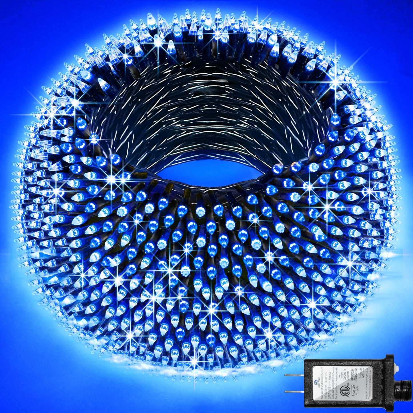 QUHUATU 750 LED 240FT Christmas Lights Outdoor,12 Lighting Modes Christmas String Lights with Timer, Dimmable BlueLED StringLightsWaterproof for Yard Tree Wedding Party Holiday Decor Blue