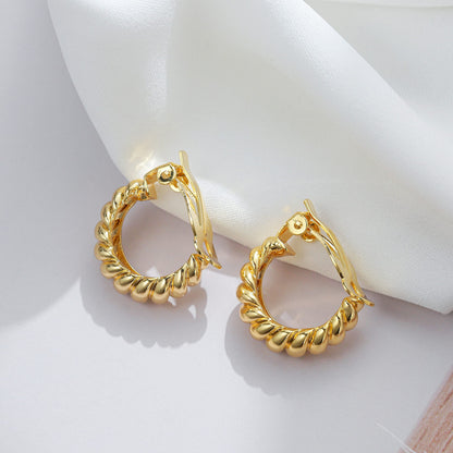 LILIE&WHITE Gold Clip on Hoop Earrings For Women Fashion Clip on Earrings For Girls Chunky Hoop Earrings No Piercing Fake Earrings Costume Jewelry Gift…