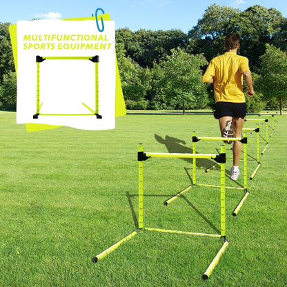3PC Adjustable Hurdles with 3 Carring Bags, Detachable Agility Training Equipment with Scale, Football Practice Hurdle, Indoor & Outdoor Jumping Speed Hurdles for Athletes, Soccer, Basketball