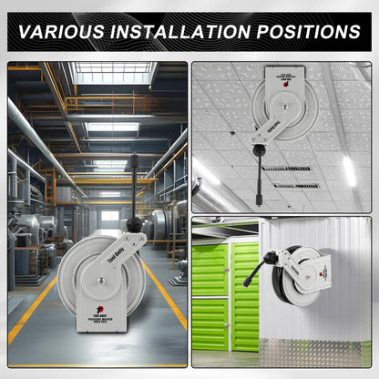 Tool Daily Retractable Pressure Washer Hose Reel 60 FT x 1/4”, Heavy Duty Power Washer Hose Reel 3600 PSI, Auto-Rewinding, Wall/Floor Mounted