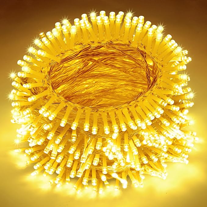 JOYIN 66FT Connectable Christmas String Lights Clear Wire, 8 Modes 200 LED Twinkle Fairy Lights for Indoor Outdoor, Christmas Tree, Classroom, Bedroom, Yard, Patio, Party Decor (Warm White)