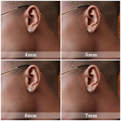 Yadoca 4 Pairs Stainless Steel Magnetic Stud Earrings for Men Women Non-Piercing Clip On Earrings Cubic Zirconia 4-7 mm