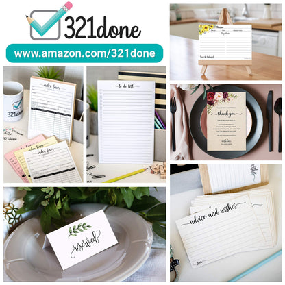 321Done Weekly Schedule Planning Notepad - 50 Sheets (5.5x8.5) – Hourly Appointment Productivity Weekly Planner Tear-Off Note Pad - Cute Simple Script Half-Letter Small Size - Made in USA