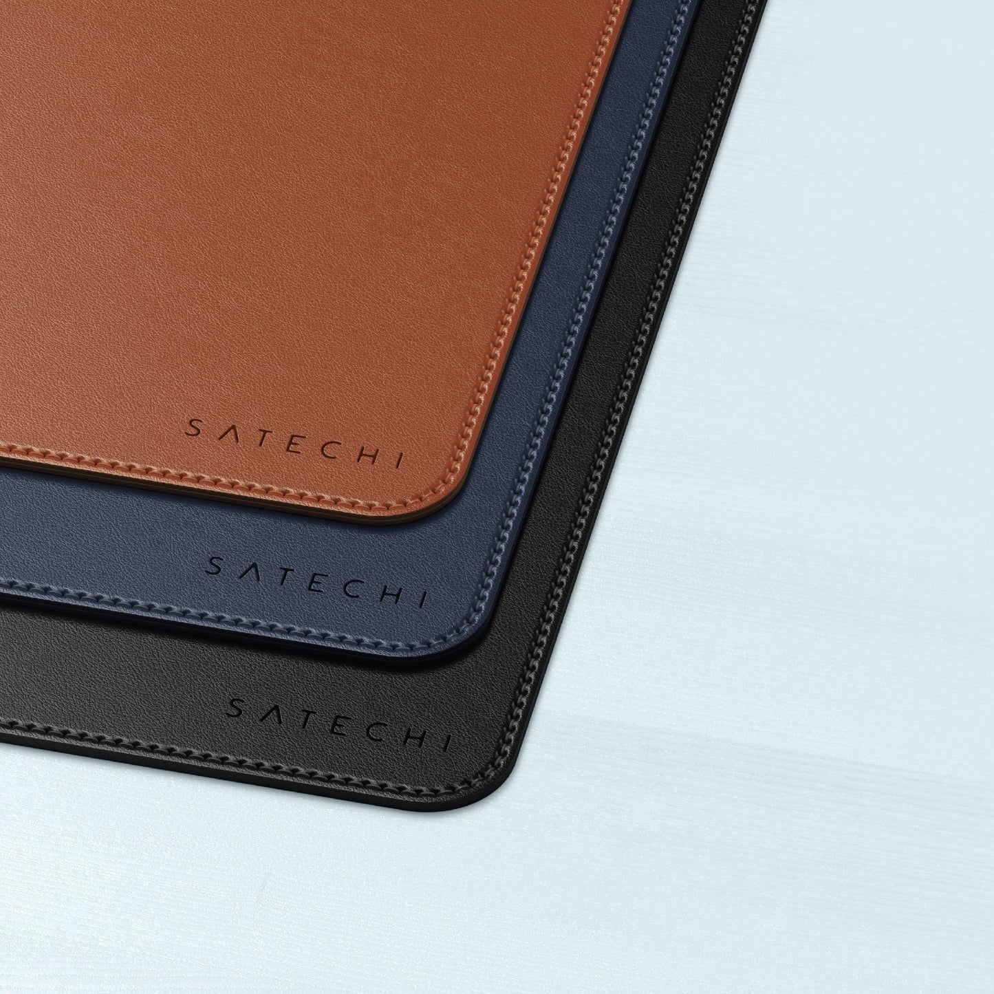Satechi Vegan Leather Desk Mat, Large Mouse Pad Scratch and Water Resistant, Easy to Clean, Desk Pad for Office and Home, 26.8” x 12.4” x 0.1” - Black