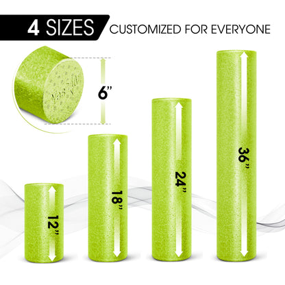 Yes4All High-Density EPP Round Back Roller Foam, Exercise Foam Roller for Yoga, Pilates & Stretching - 12, 18, 24, 36 inch