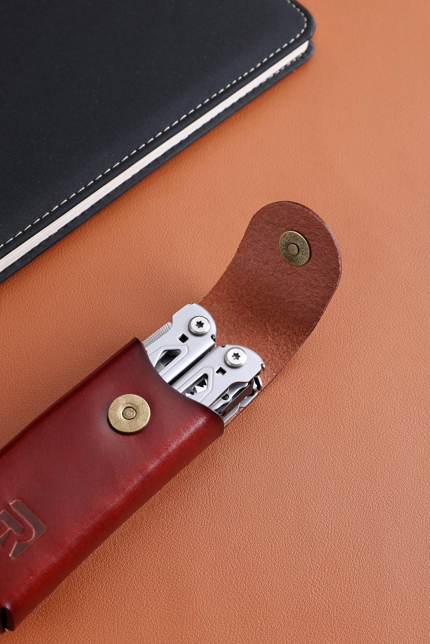 Leather Multitool Sheath Compatible with Leatherman Wave and Wave Plus Ultra Durable Full Grain Leather Tool Multi Tool Holster for Belt Solid Rivets - Belt Accessories for Men (BROWN, MEDIUM)