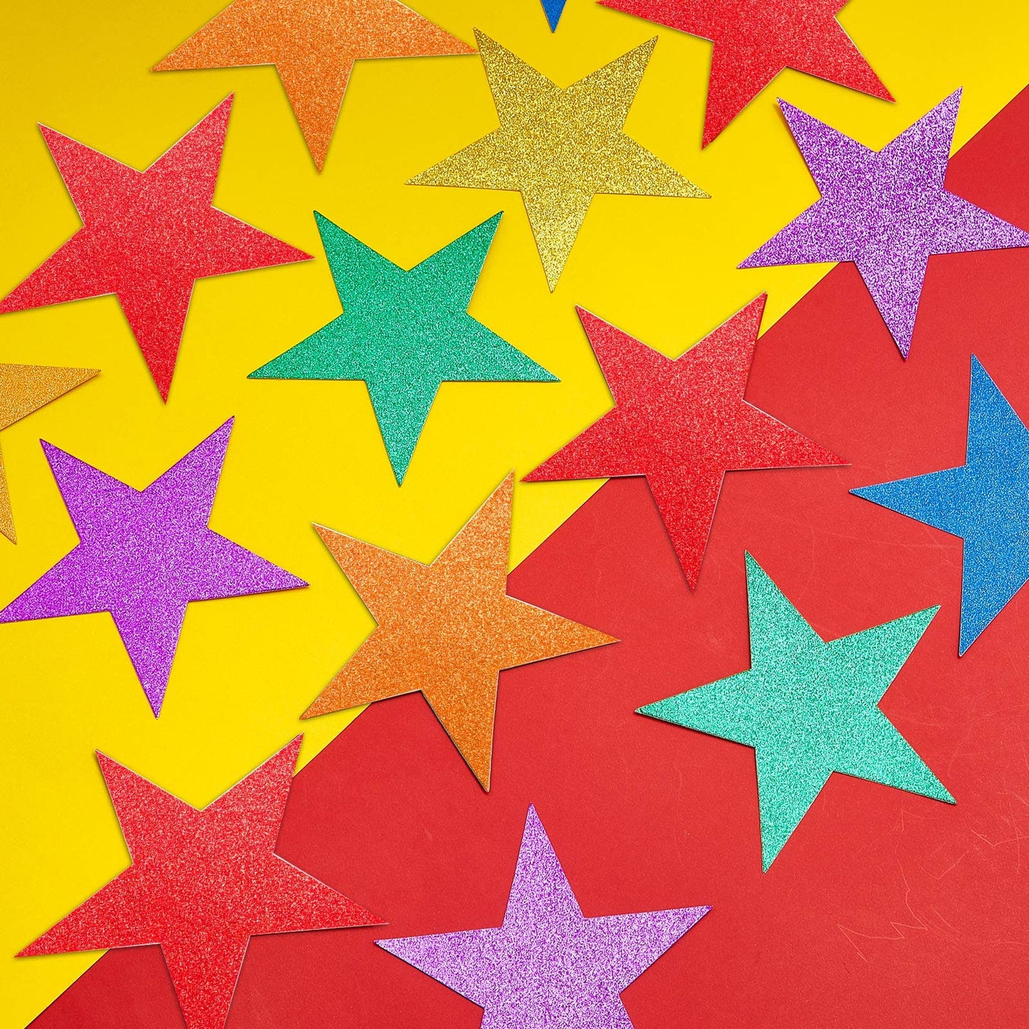 Gejoy 80 Pieces Rainbow Glitter Stars Cutouts Stars Decoration Double Printed Paper Star for Movie Night Bulletin Board Decoration Classroom Wall Party Decor Graduation Party Decorations 6 Inches
