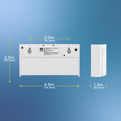Philips Wireless Doorbell Kit, Plug-In Reciever, 2 Push Buttons, 8 Melodies, 4 Volume Levels, 150 Ft Range, White, DES2280W/27