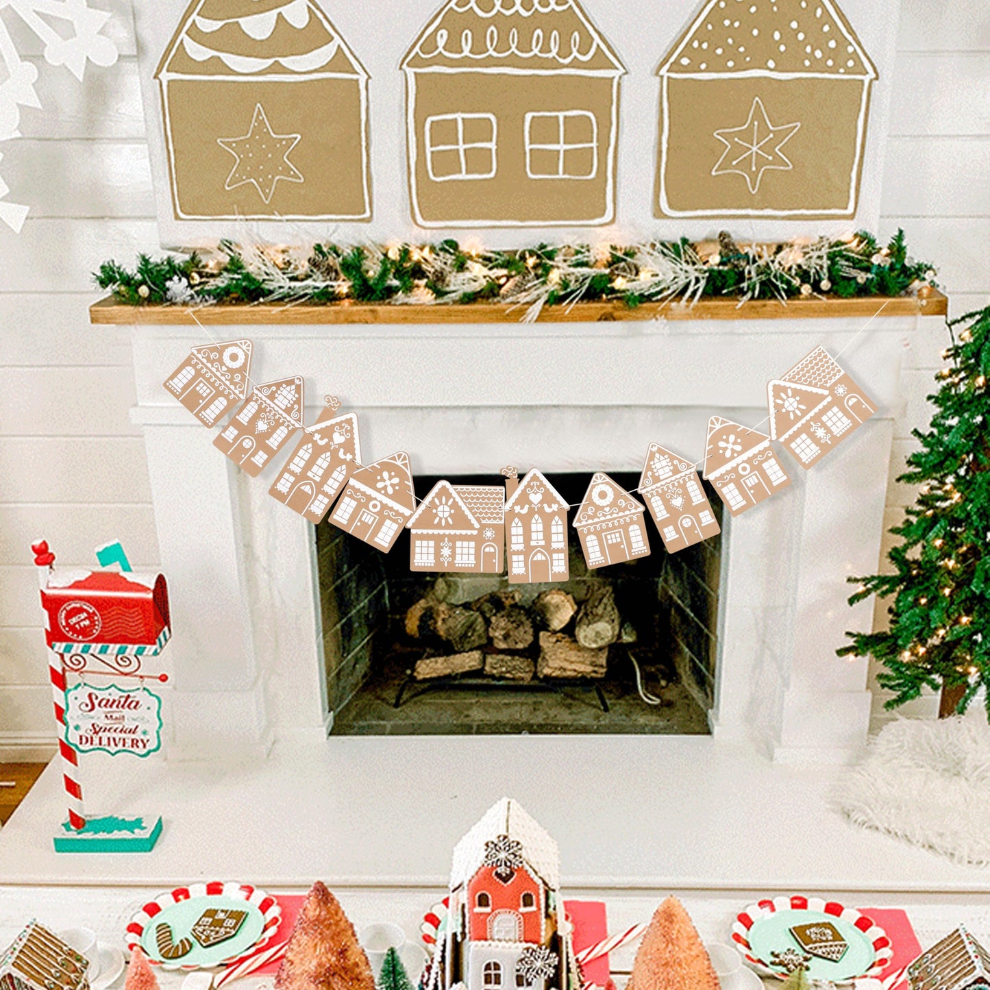 Christmas Decorations,Christmas Gingerbread House Hanging Banner