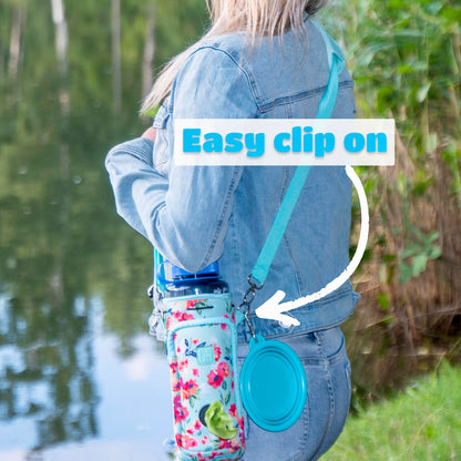 Made Easy Kit Portable Collapsible Dog Bowl for Water or Food Great Pet Travel Bowl in Multiple Sizes (Standard - 12oz, Teal)
