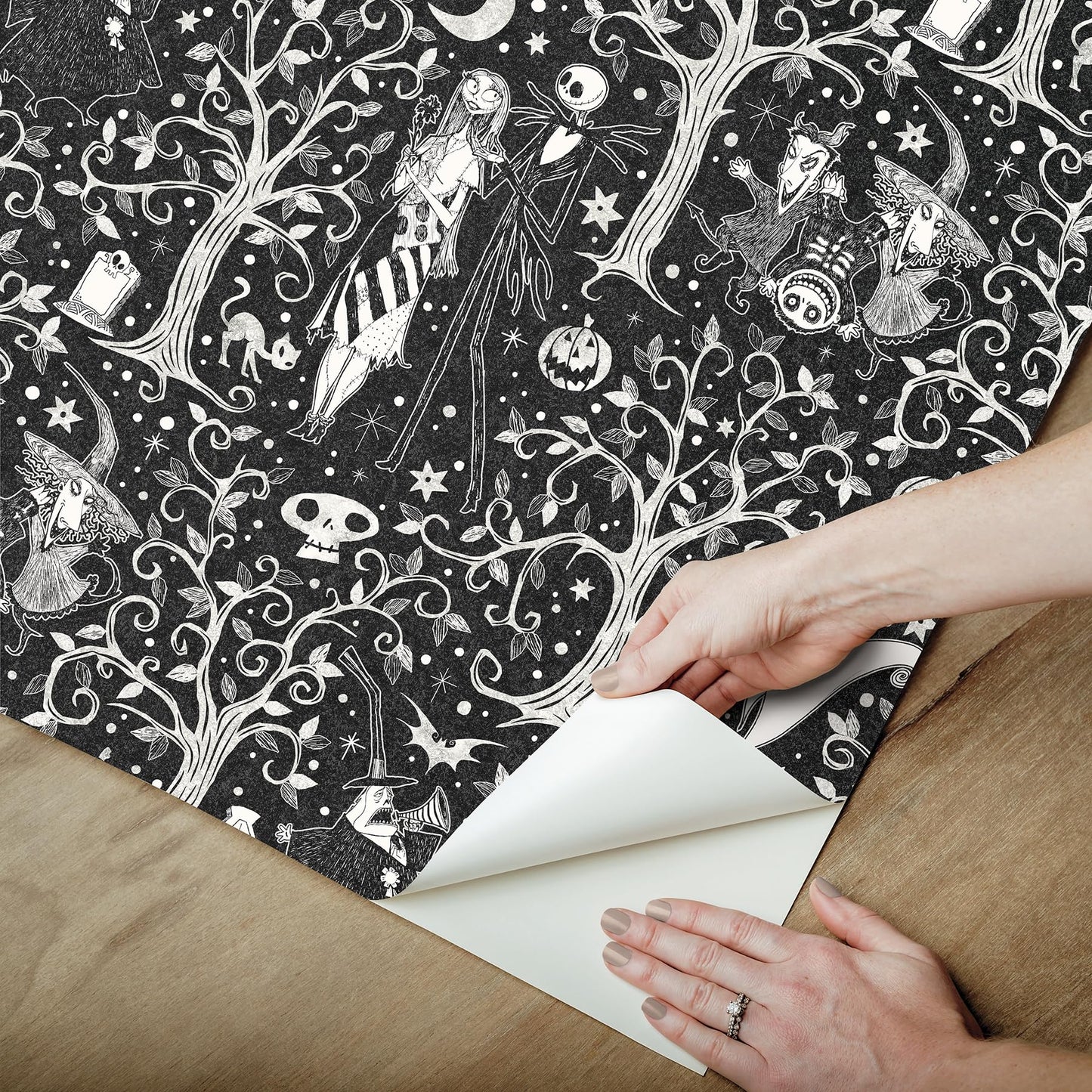 Disney Tim Burton's The Nightmare Before Christmas Black Forest Peel & Stick Wallpaper by RoomMates, RMK12797PLW
