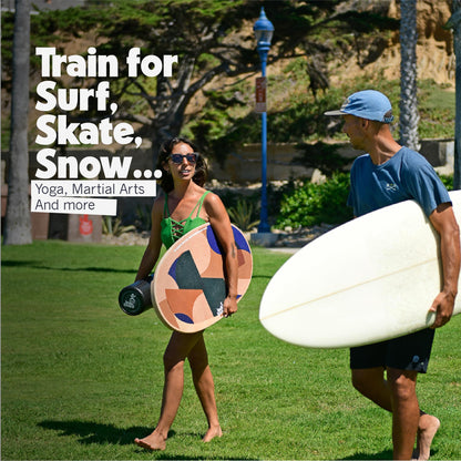 The Original Indo Board - Balance Board Trainer for Core Strength, Stability & Athletic Performance - Surfing, Skateboarding, Snowboarding, Yoga, Physical Therapy & More. Includes Board and Roller. "Bamboo Beach" Design.