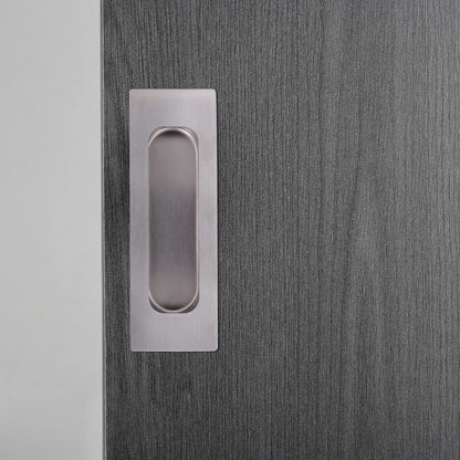 Lpraer 2 Pack Flush Pulls for Sliding Doors 4.75"x1.6" Brushed Nickel Stainless Steel Rectangular Recessed Barn Door Pulls for Closet Cabinet Doors