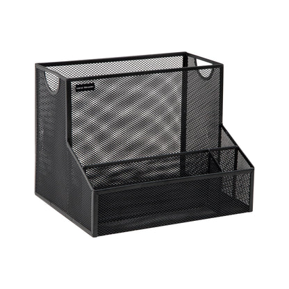 Mind Reader Desktop Organizer, Vertical File Storage, Letter Size, Office, Metal Mesh, 12.15" L x 9.5" W x 9.5" H, Black
