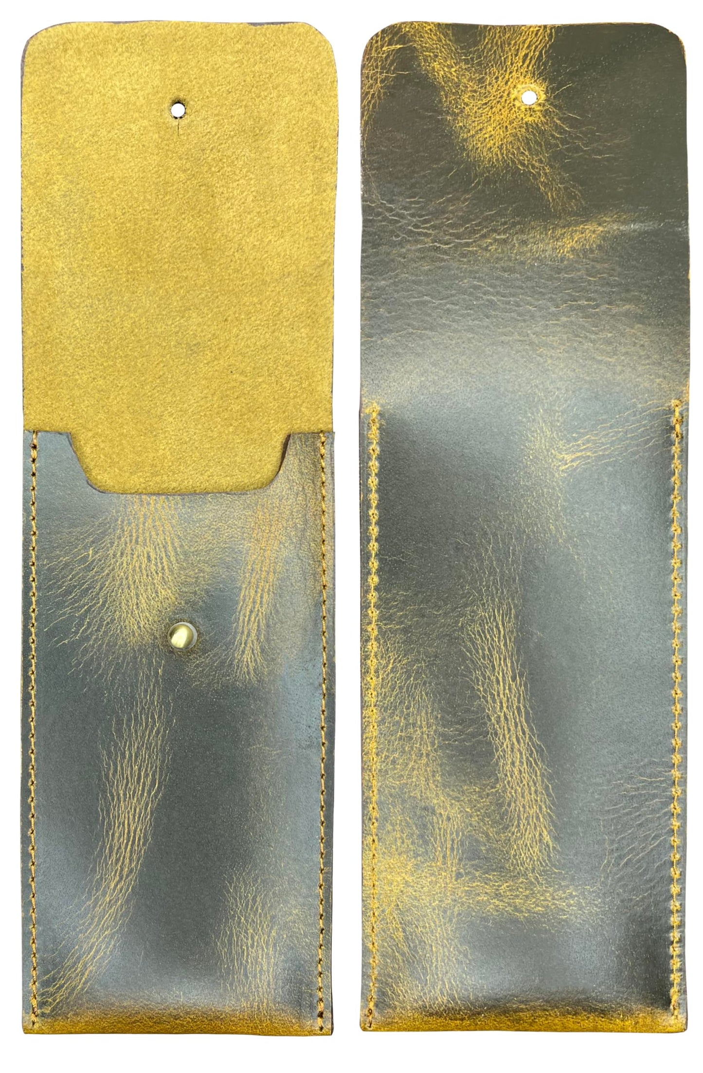 RUSTIC TOWN Leather Pen Case - Handmade Valentines Gift Full-Grain Leather Pen Pencil Holder - Minimalist Pen Protective Sleeve Cover - Elegant & Practical Pencil Pouch for Work & Office