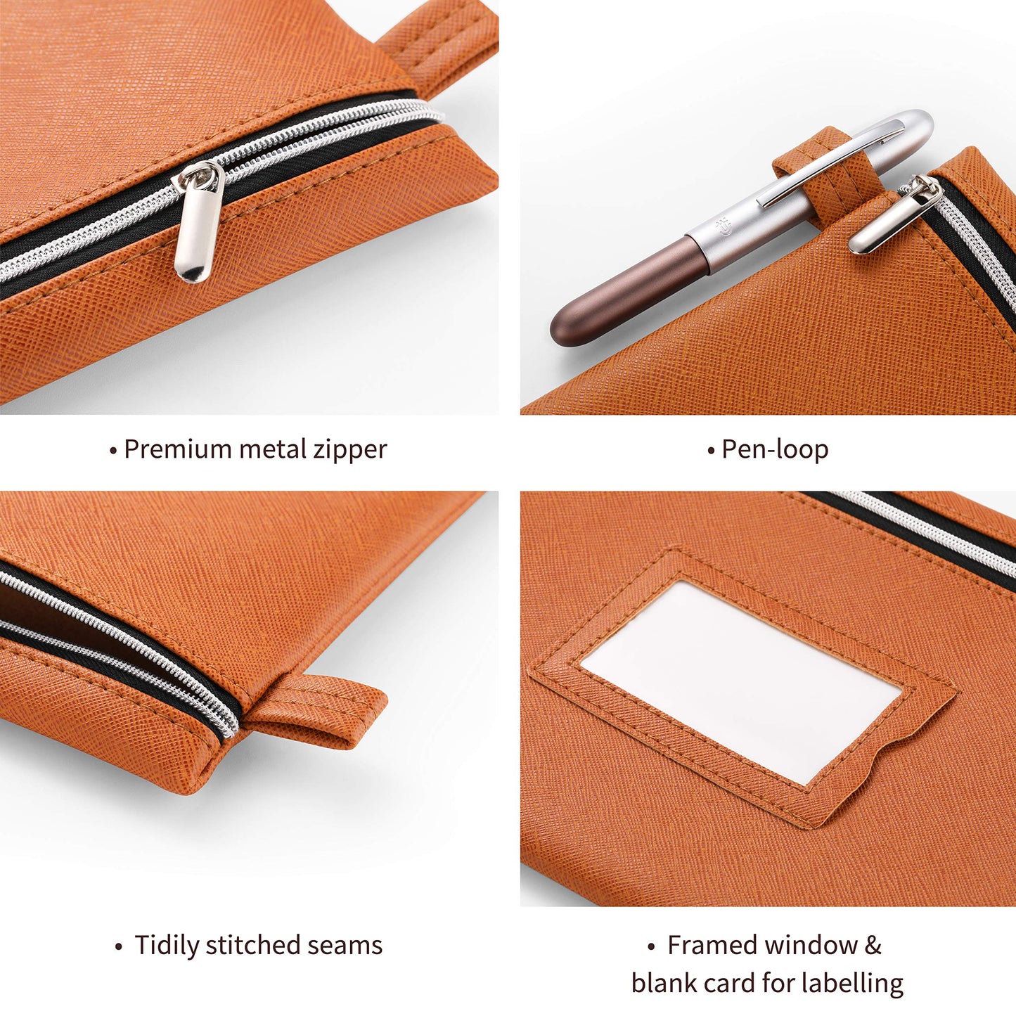 Premium 7-Piece Bank Bag Set - Heavy-Duty Zippered Faux Leather Cash Bag, Deposit Bag, or Tool Pouch - Water Resistant, 7 Earthy Colors - Bank Deposit Bag, Pencil Pouch, Coin Bag, Zipper Pouch
