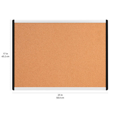 Amazon Basics Cork BulletinBoard, 23" x 17", Pin Board for Office & Home with Aluminum/Plastic Frame, 3 Pack