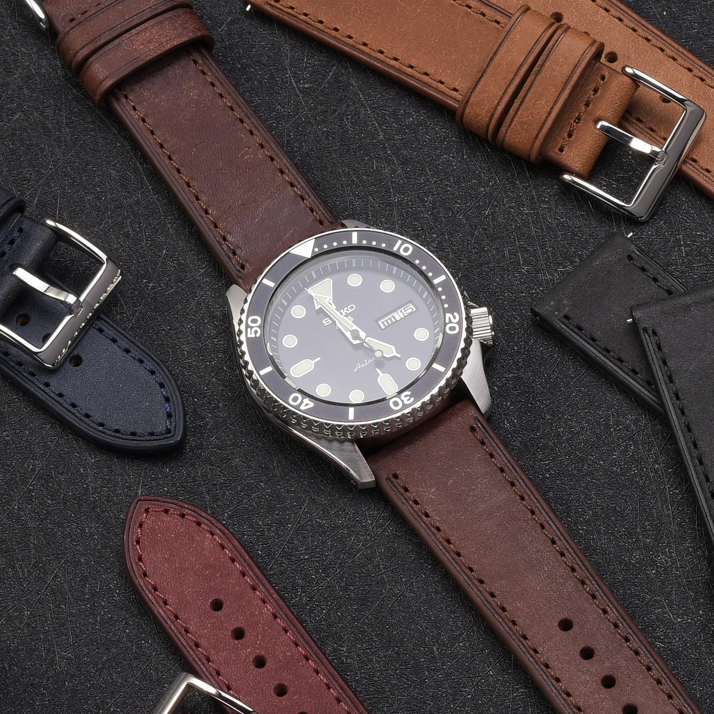 EACHE 22mm Leather Watch Band for Men Top Grain, Quick Release Leather Watch Straps Italy Pueblo Tan