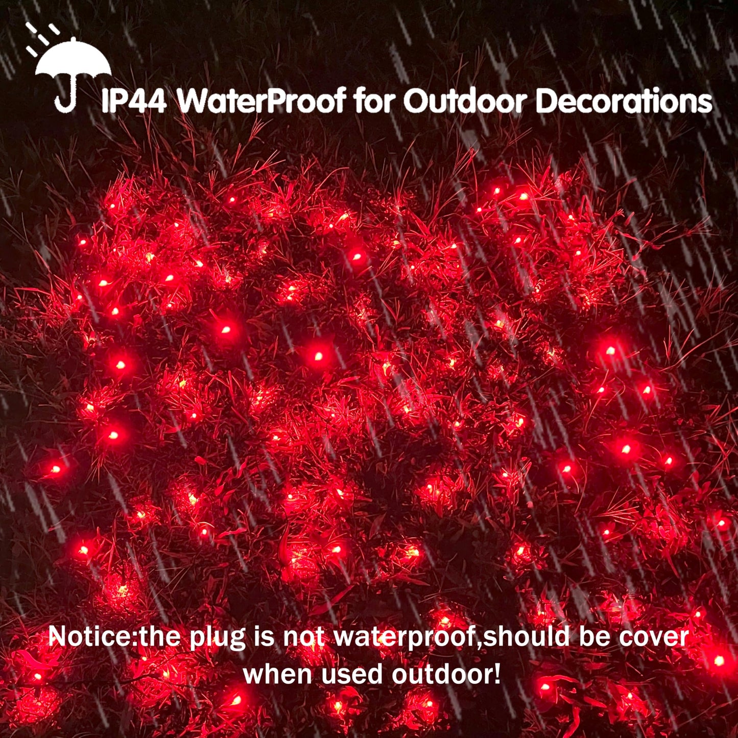 HISHINY LED Red Christmas Net Lights Outdoor,5ftx5ft 100LED Green Wire, Connectable Indoor Outdoor Bush Mesh Net Lights String for Valentines Day Decor,Shrub,Yard,Tree（Red）