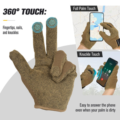 eLusefor Natural Tactile Shooting Glove: Seamless Wrap-Fingers Design,360°Touchscreen Freedom,Customizable Badge|Tactical,Police,Patrol,Law Enforcement Gloves for Men