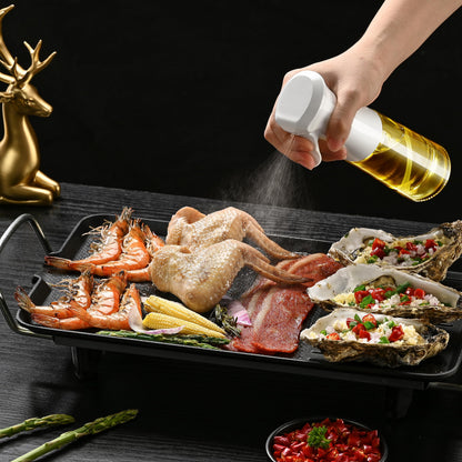 Oil Sprayer for Cooking- 200ml Glass Olive Oil Sprayer Mister, Olive Oil Spray Bottle, Kitchen Gadgets Accessories for Air Fryer, Canola Oil Spritzer, Widely Used for Salad Making, Baking, Frying,BBQ4