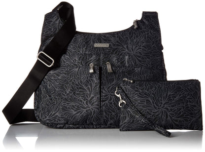 Baggallini Cross Over Crossbody Women 11x8.5 Medium Travel Bag Lightweight Water-Resistant Nylon Organized Handbag Purse