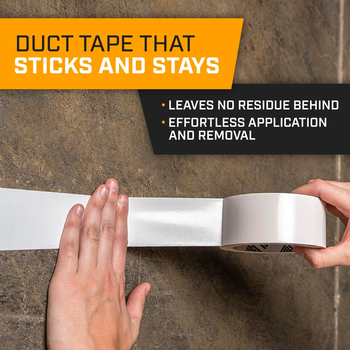 Lockport Duct Tape Heavy Duty Waterproof,20 Yards x 2 Inch,Strong Adhesive Roll for Indoor & Outdoor Repair,No Residue,Tear by Hand - Duct Tape Bulk Value (White, 6-Pack)