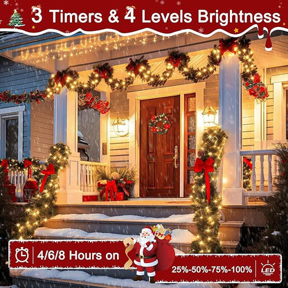 394FT 1200 LED Christmas Lights Outdoor, Warm White Christmas Tree Lights Plug in, 8 Modes Twinkle String Light for Bedroom Wedding Party Ceiling Xmas Home Decorations