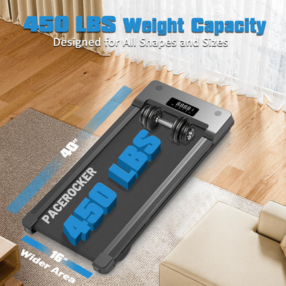 PACEROCKER Walking Pad Treadmill - 12% 9-Level Auto Incline System - 450 lbs Heavy Duty Capacity (204.1 kg) - Bluetooth Speaker - LED Display - Under Desk Design - 5 MPH (8 km/h)