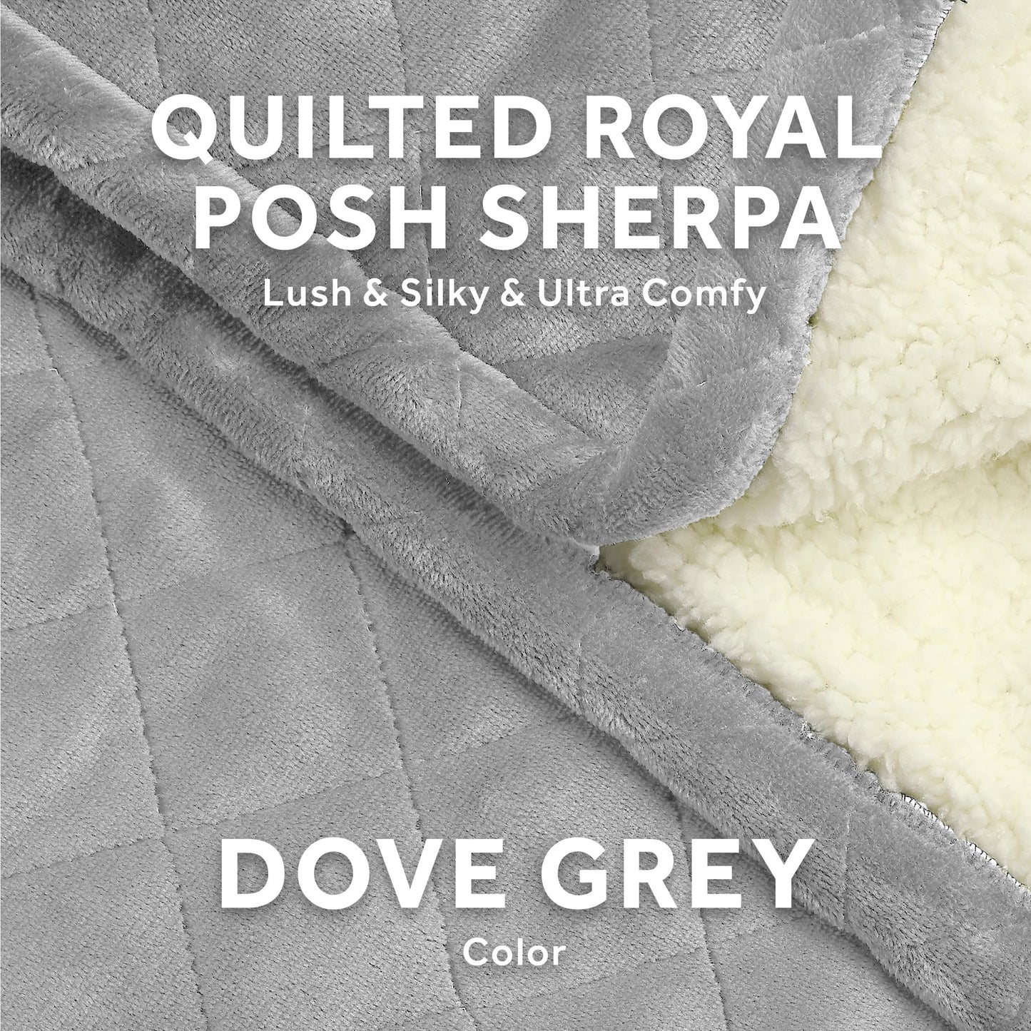 Sunbeam Electric Throw Royal Mink Sherpa Heated Blanket, 4 Heat Settings, 4-Hour Auto Shut-Off, Fast Heating, Luxurious and Ultra Comfy, Night Fog Color, 50" x 60"