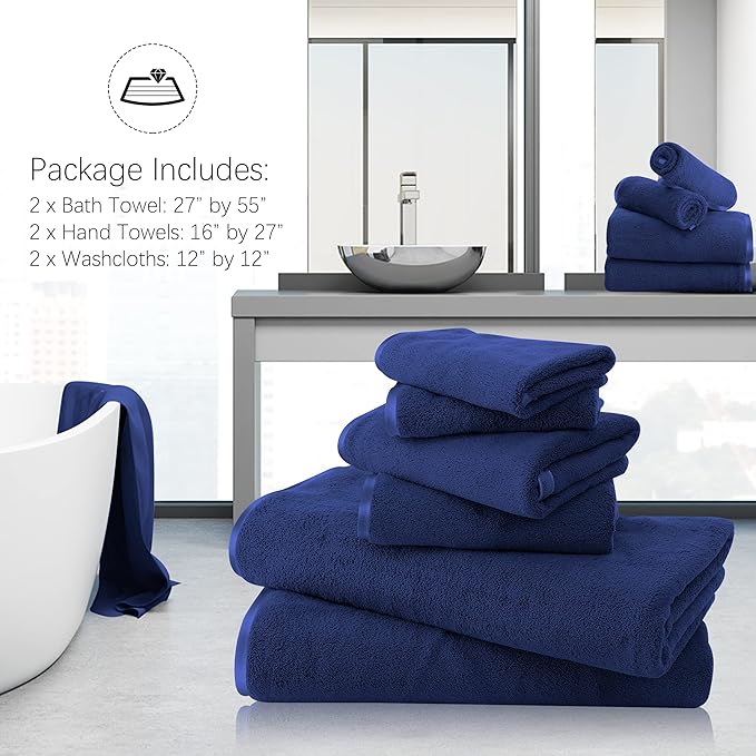 TENSTARS Luxury Silk Hemming Towel Set