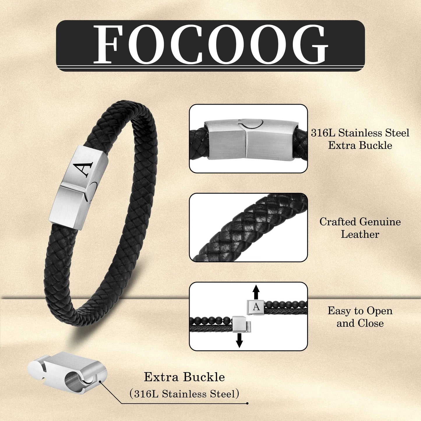Leather Bracelet for Men - Unique Christmas & Birthday Gifts