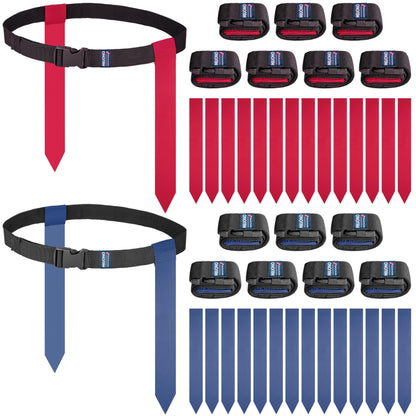 MIUONO Flag Football Belts, Flags for Flag Football Set 14 Player, Flag Football for Kids Adults and Youth Training Equipment (Red and Blue)