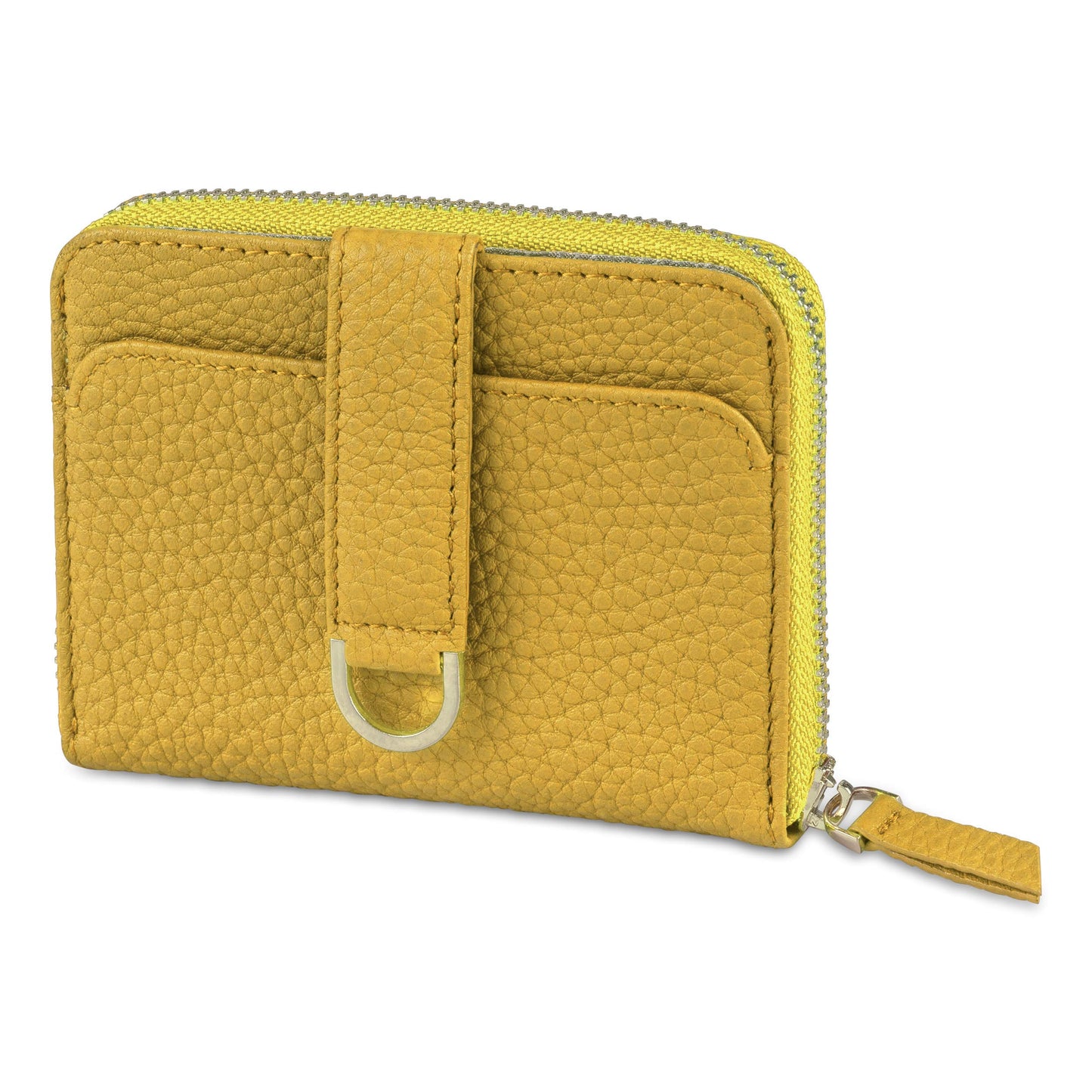 Vaultskin Small Wallet for Women, Leather Card Holder with RFID Blocking with Zipper Coin Pocket, Cash Pocket - Minimalist Wallet Women Slim Design for Everyday Use (Yellow, Belgravia)