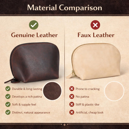 TheAntiq Genuine Leather Toiletry Bag for Men & Women, Leather Makeup Bag, Travel Dopp Kit Organizer with YKK Zipper, Handmade Cosmetics Case for Toiletries & Makeup (9 x 6 x 4 Inch)