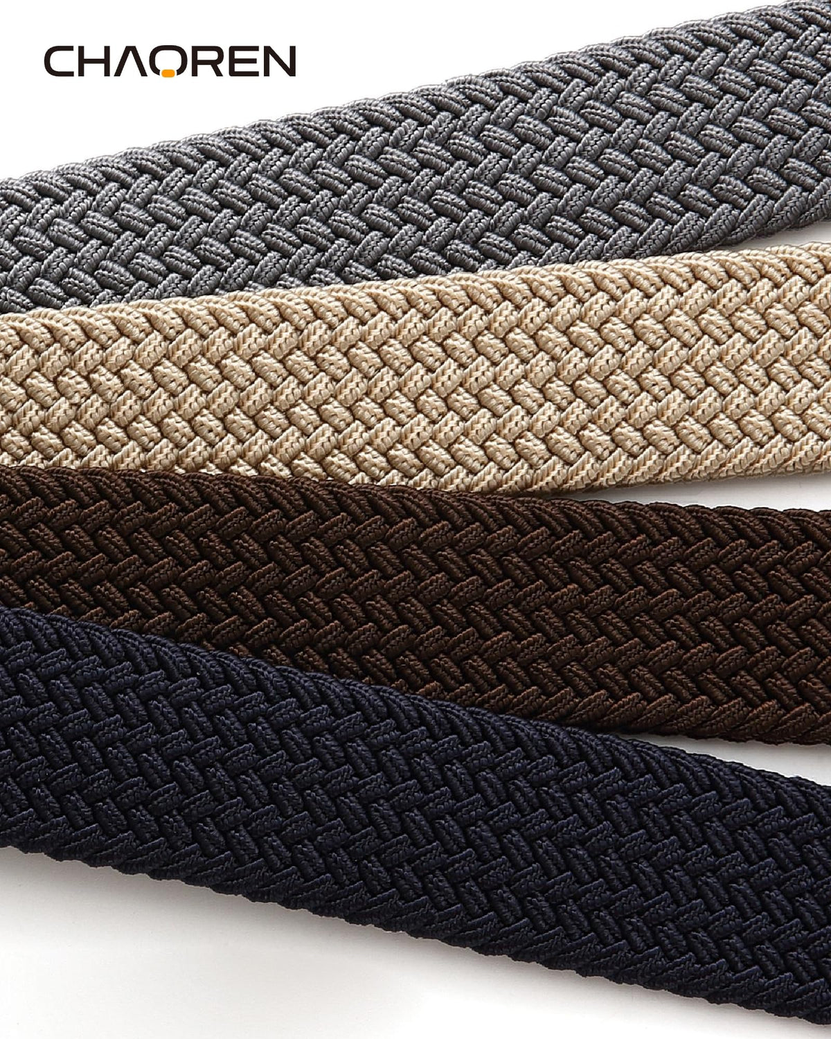 CHAOREN Stretch Belts for Men - Braided Elastic Golf Belt for Men 1 3/8"- Fits Casual Jeans & Shorts