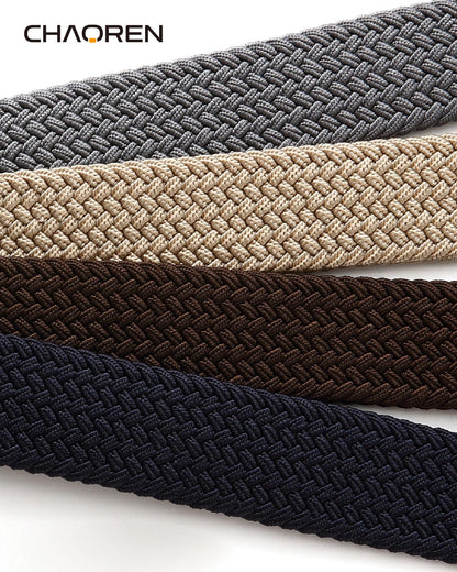 CHAOREN Stretch Belts for Men - Braided Elastic Golf Belt for Men 1 3/8"- Fits Casual Jeans & Shorts