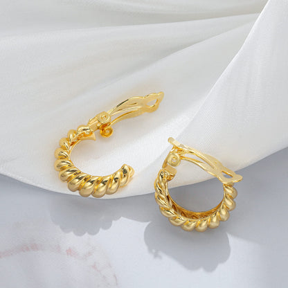 LILIE&WHITE Gold Clip on Hoop Earrings For Women Fashion Clip on Earrings For Girls Chunky Hoop Earrings No Piercing Fake Earrings Costume Jewelry Gift…