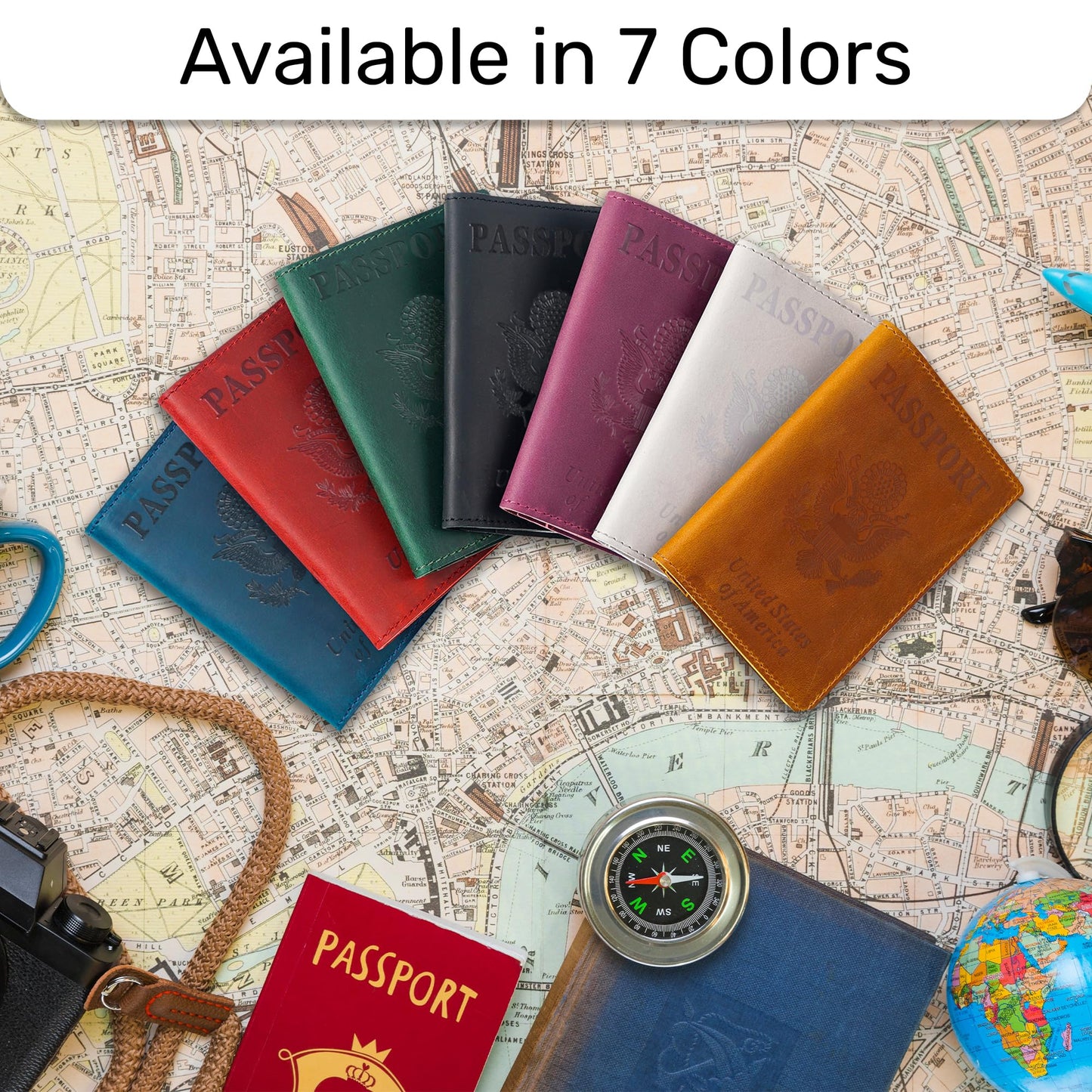 HIFA Leather Passport Holder, Handmade Passport Cover with Card and Ticket Slot - Genuine Leather, Elegant Design, Easy Access - Passport Case, Passport Wallet, Passport Holder
