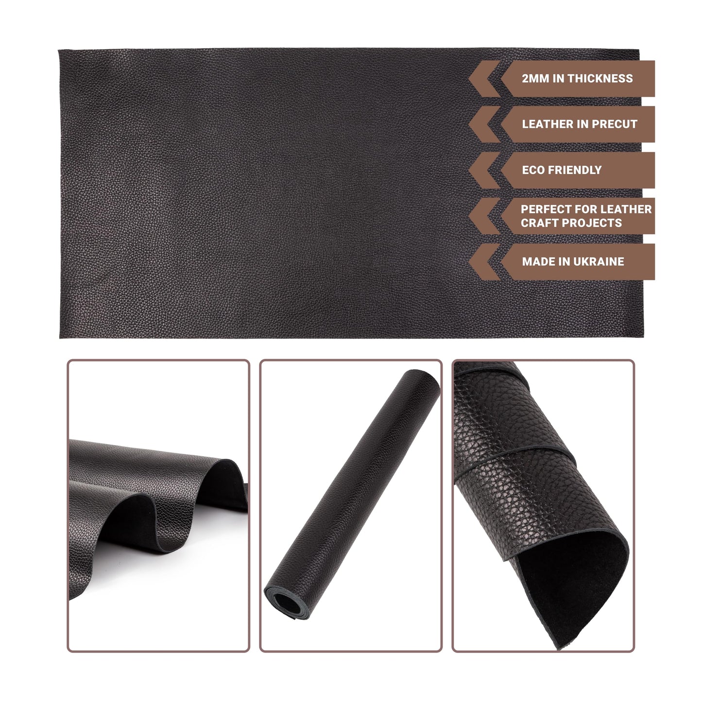 Shkira 24''X12'' Genuine Yellow Dotted Leather Sheets for Hobby Workshops - Tooling Square - 2.0MM Thick Genuine Top Full Grain Oil Tan - Thick Leather Pieces